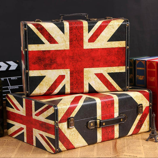 #01005 Flag Pattern Wooden Storage Box