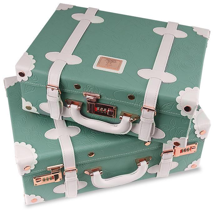 #01007 Cute Leather&Wooden Suit Case, 5 Color Options