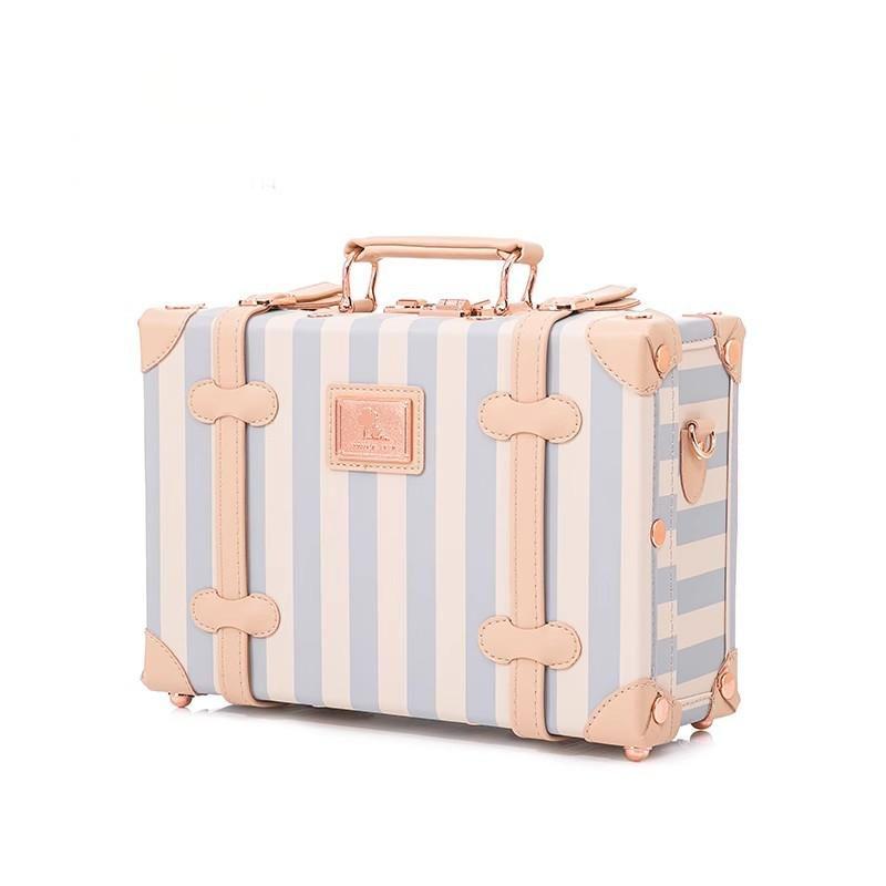 #01010 Cute Wooden Storage Box with Color Stripe Pattern