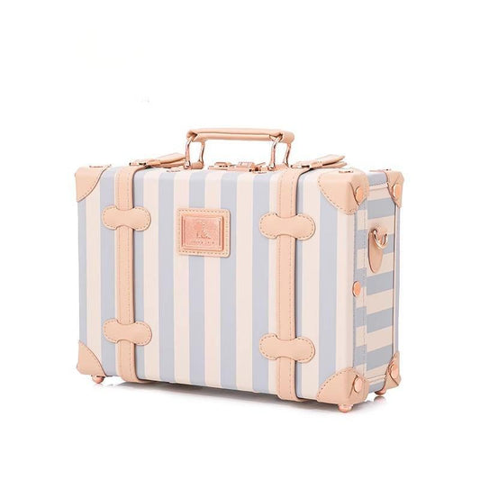 #01010 Cute Wooden Storage Box with Color Stripe Pattern