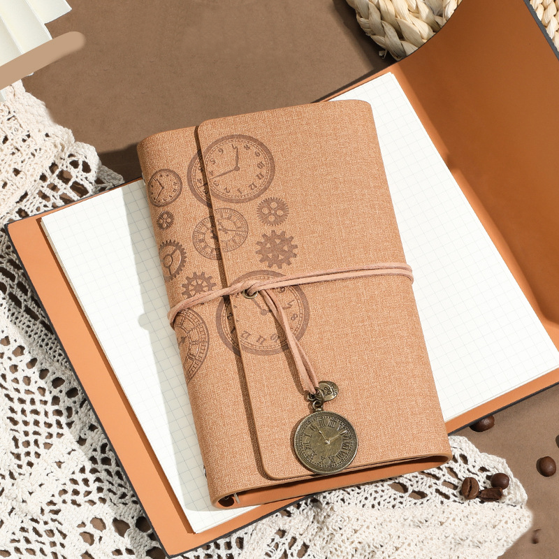#04007 Gear&Clock PU Leather Journal Book Size A6