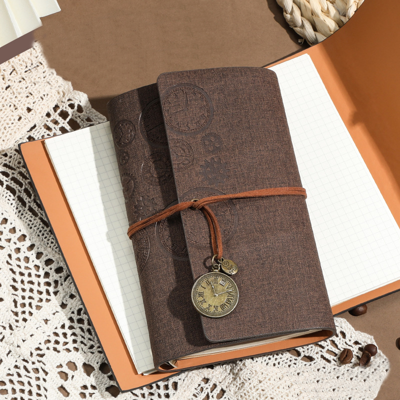#04007 Gear&Clock PU Leather Journal Book Size A6
