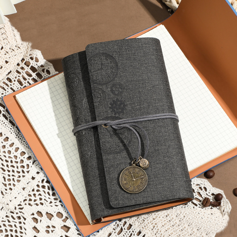 #04007 Gear&Clock PU Leather Journal Book Size A6