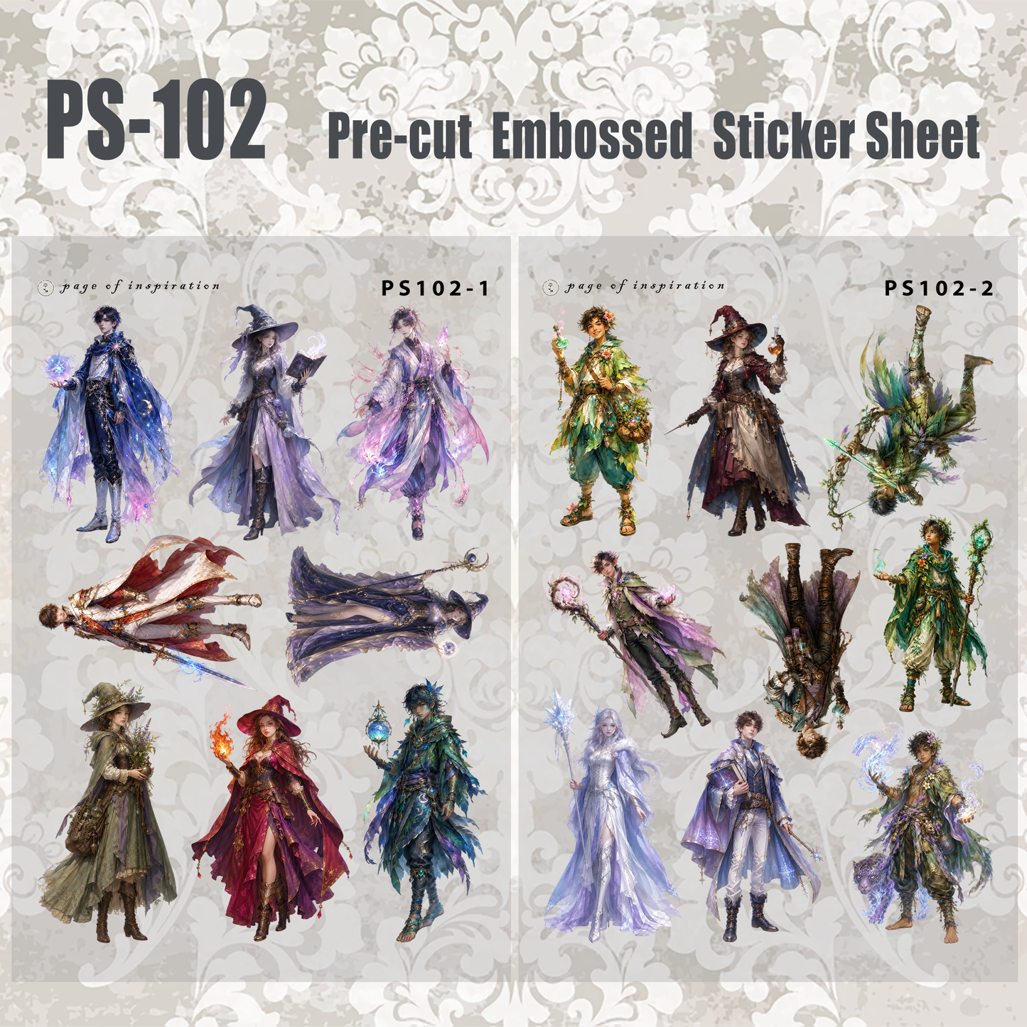 #PS-102 Pre-cut Embossed PET Sticker Sheet