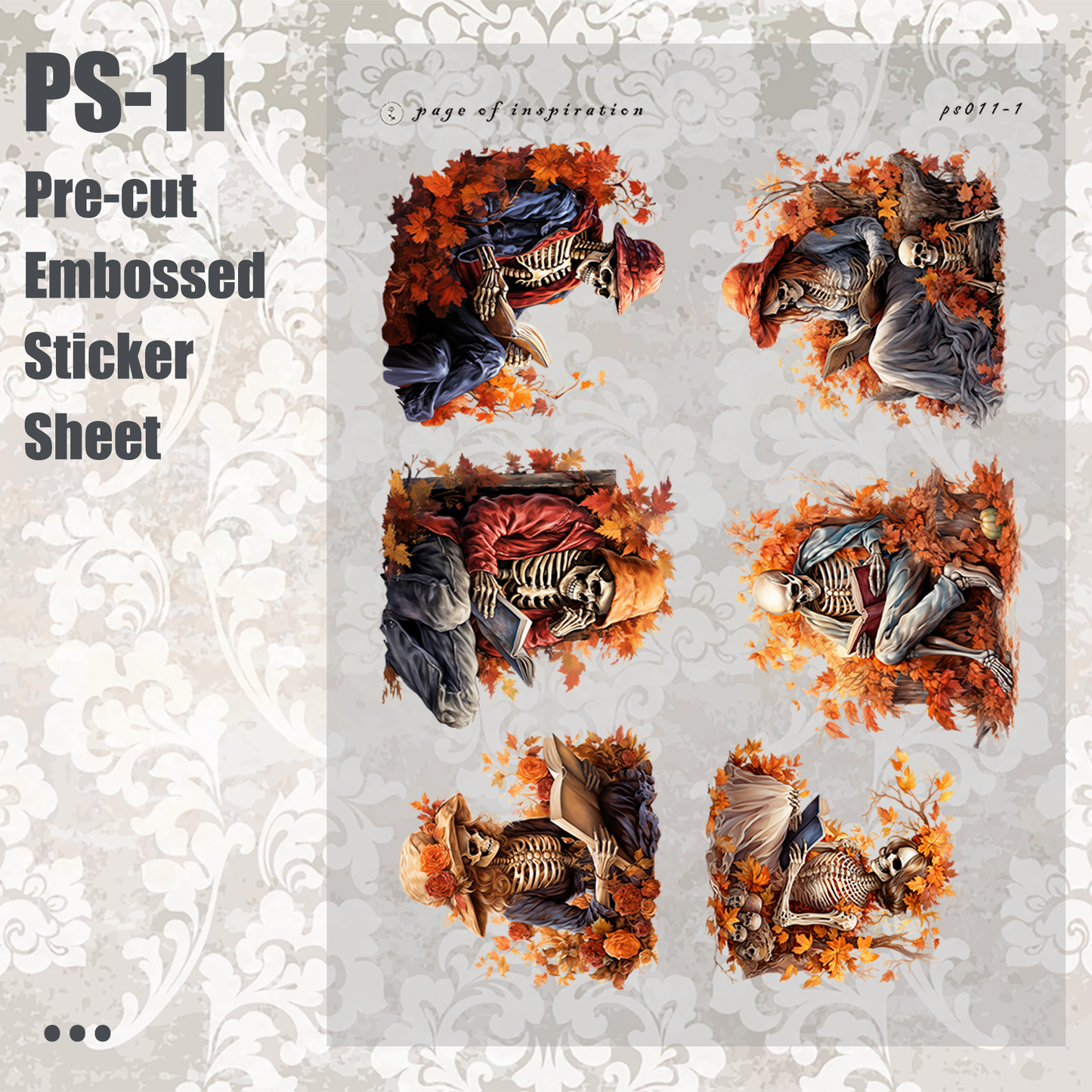 #PS-11 Pre-cut Embossed PET Sticker Sheet