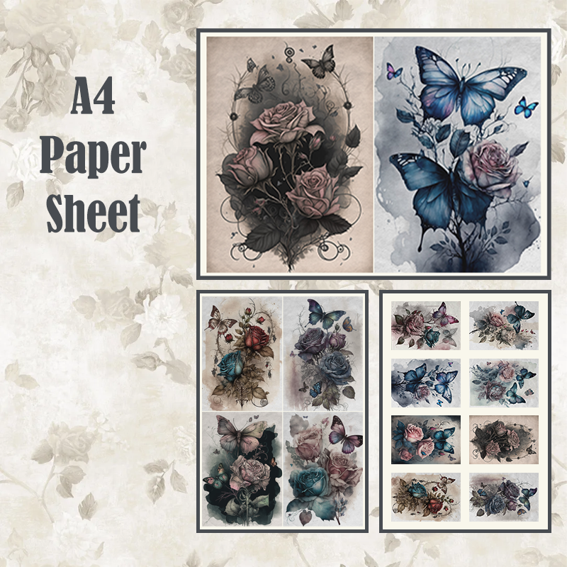 #11 POI Print A4 Cardstock Paper Set 4 Pcs