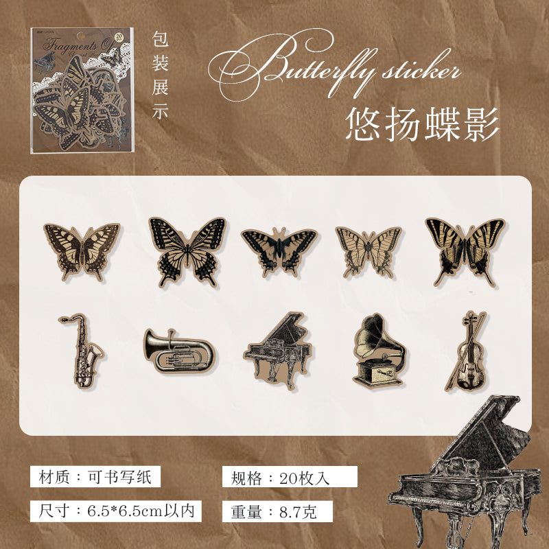 #02226 Vintage Butterfly and Flower Series Material Paper