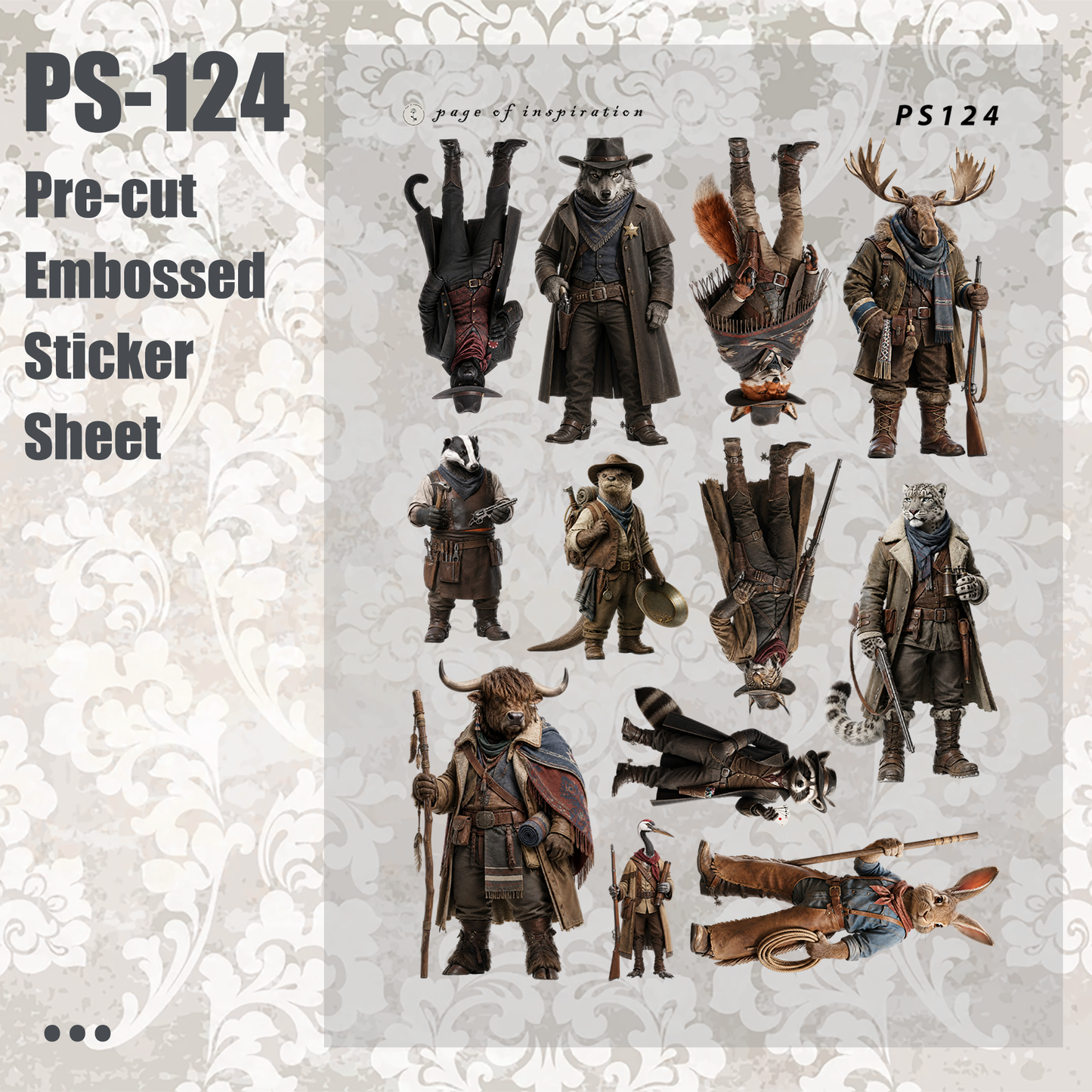 #PS-124 Pre-cut Embossed PET Sticker Sheet
