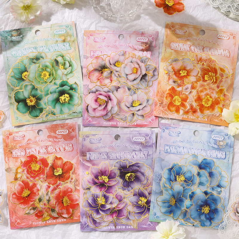 #02013 Gilt Flower Dawn Sticker