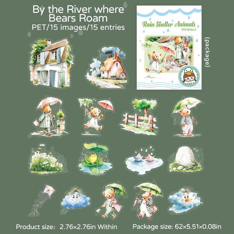 #02545 Rainy Shelter Animal Series Sticker