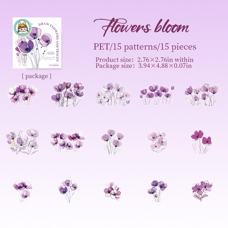 #02513 Draw Flower Series Sticker