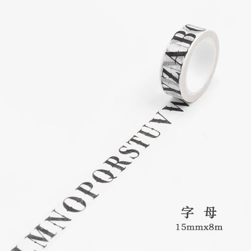 #03018 Retro Letter Series Tape Roll (Different Width)