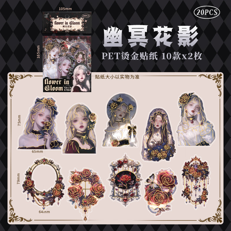 #02402 Gothic Rose with Girl Series Sticker