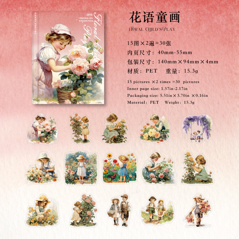 #02861 Vintage girl Series Sticker