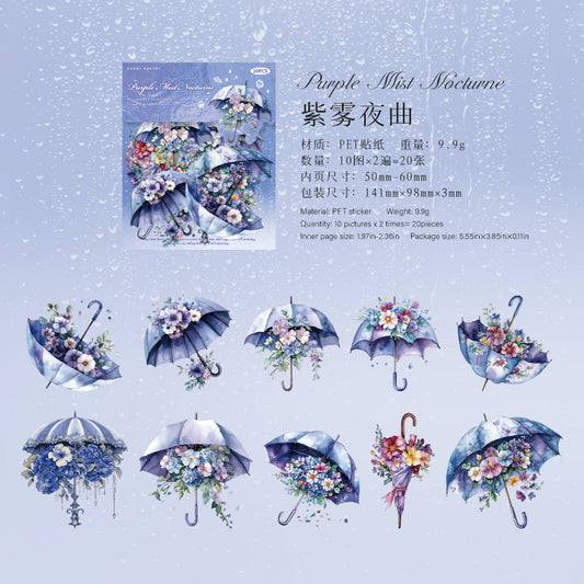 #02250 Flower Umbrella Series Sticker