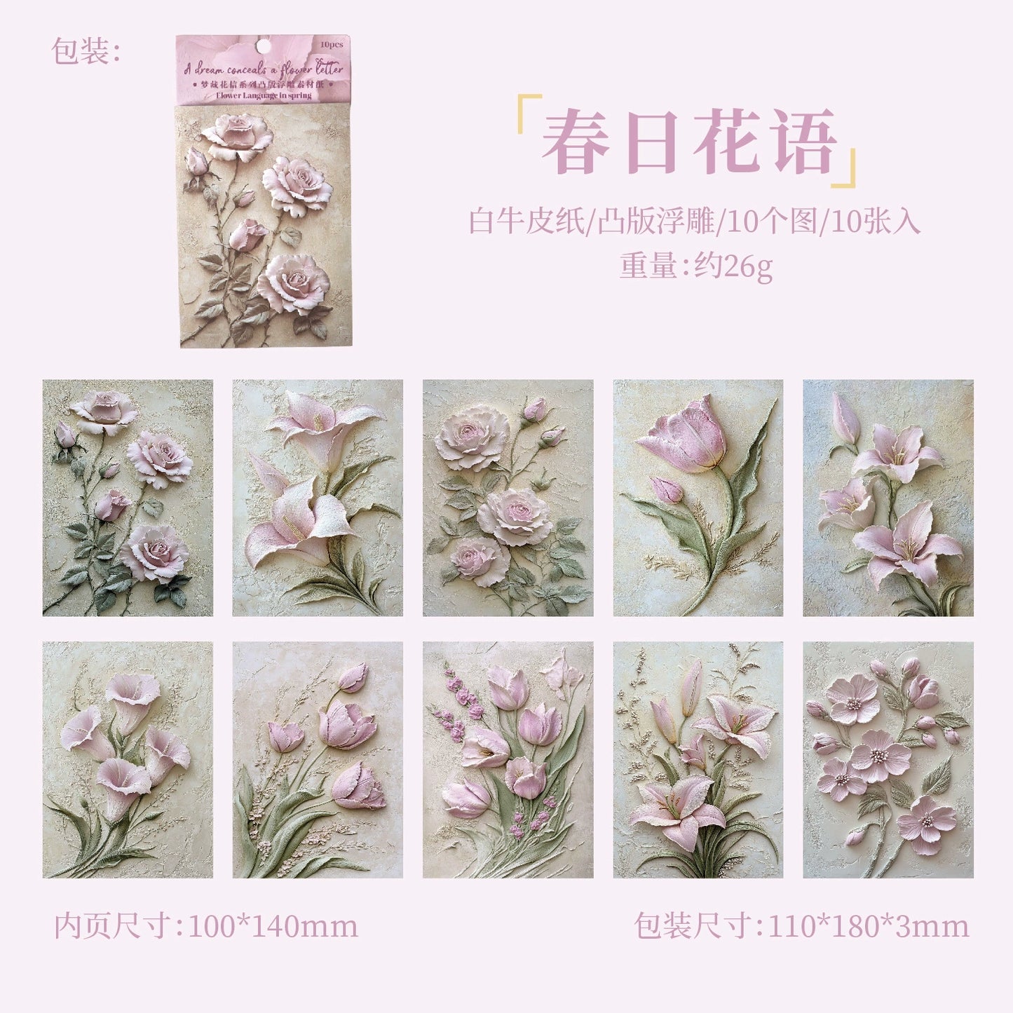 #02842 Embossed Flower Series Paper