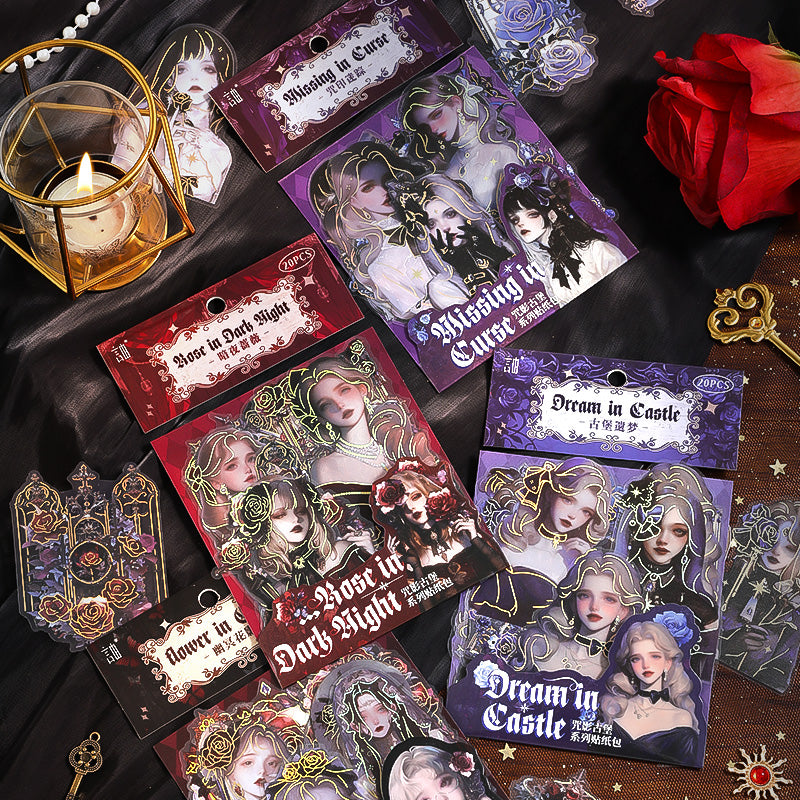 #02402 Gothic Rose with Girl Series Sticker