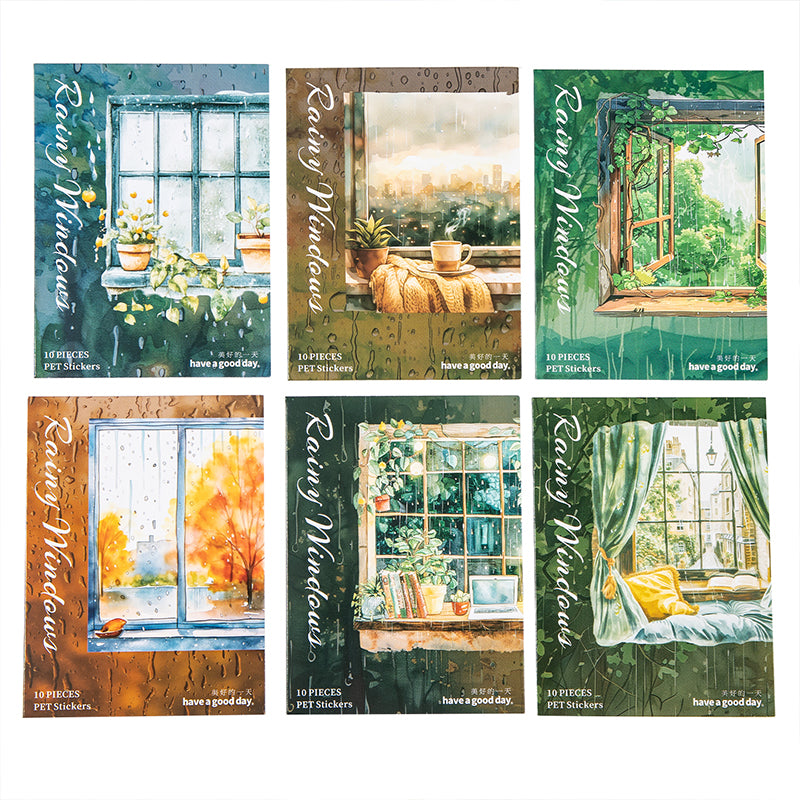 #02554 Rainy outside of Window Series Sticker