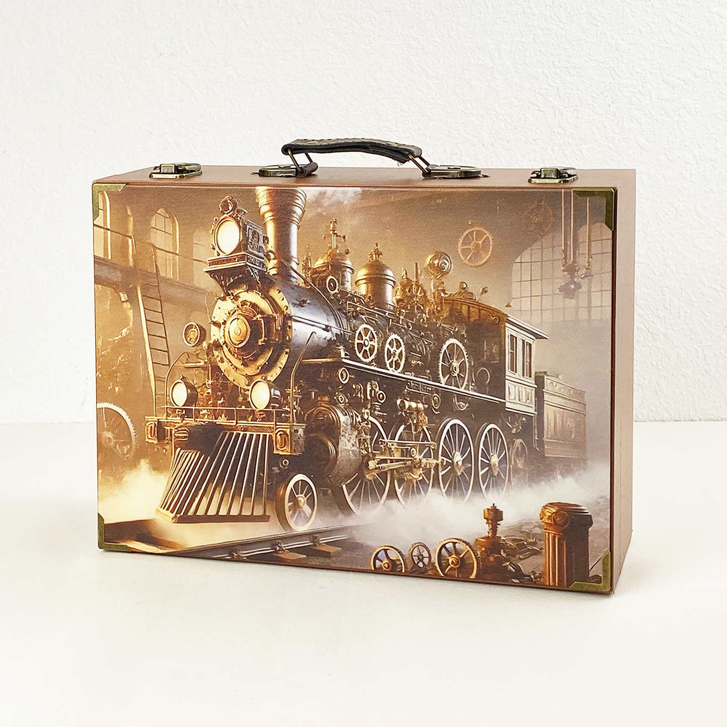 #01138 Customized Pattern Wooden Suitcase