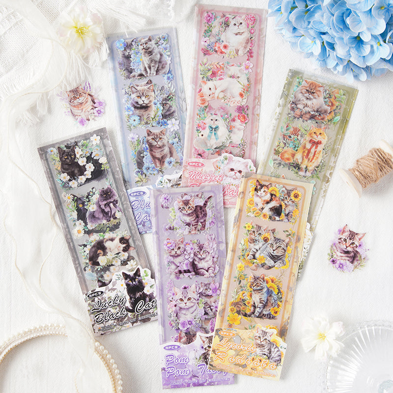 #02364 Cat and Flower Series Sticker