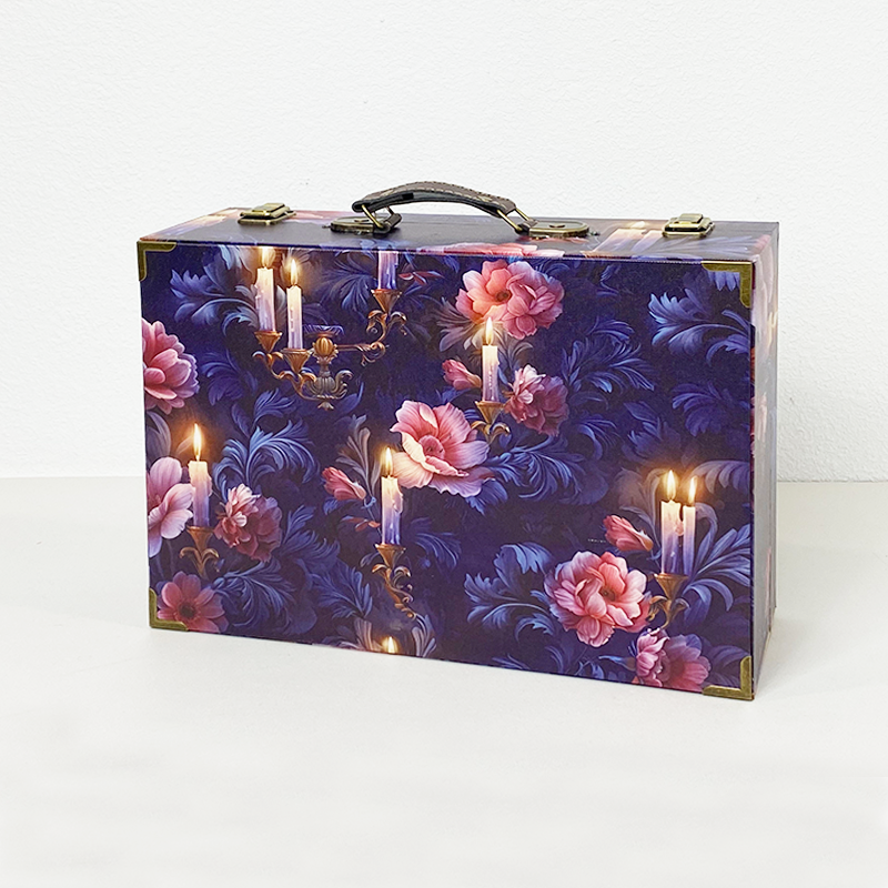 #01086 Customized Pattern Wooden Suitcase