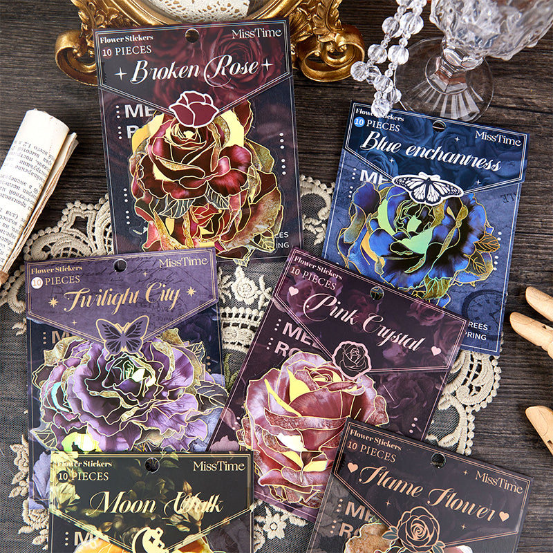 #02596 Gothic Golden Rose Series Sticker