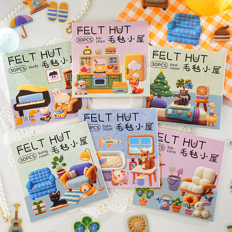 #02578 Felt Hut Series Sticker