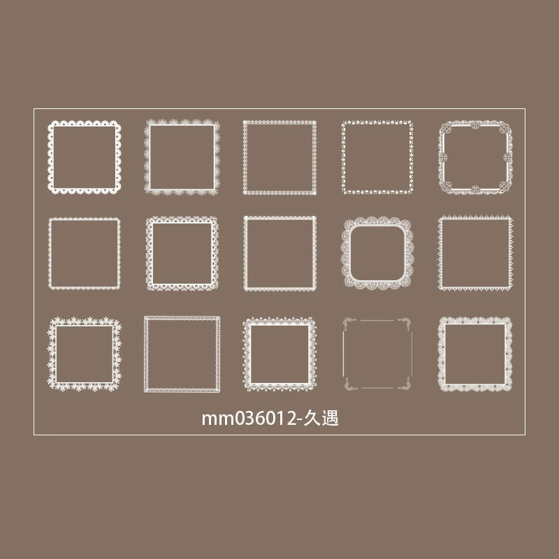 #02815 White Lace Frame Series Sticker