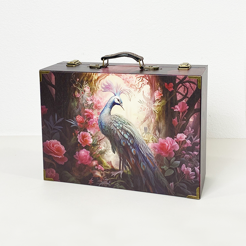 #01085 Customized Pattern Wooden Suitcase
