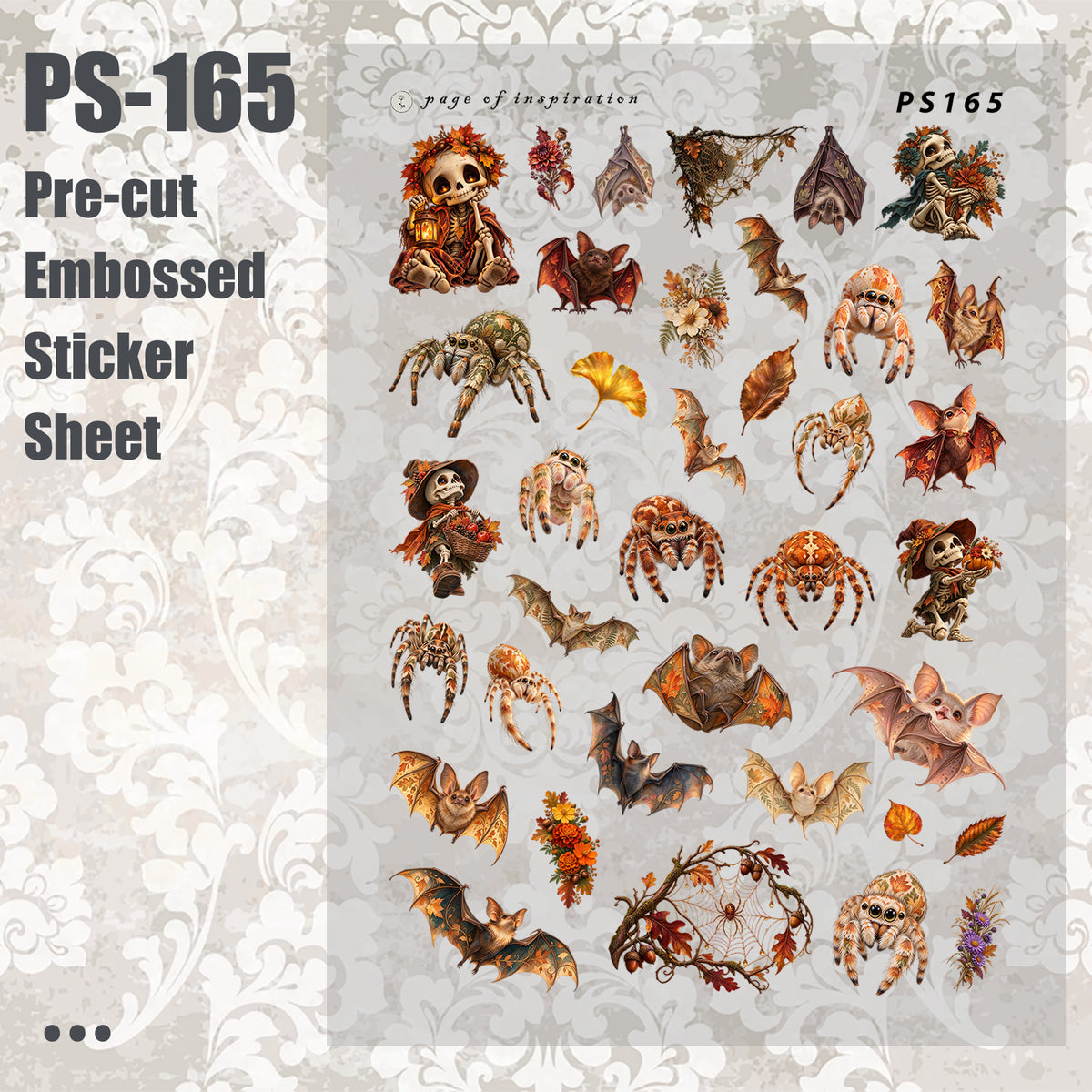 #PS-165 Pre-cut Embossed PET Sticker Sheet