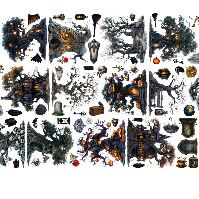 #03223 Customized PET Tape Gothic Tree