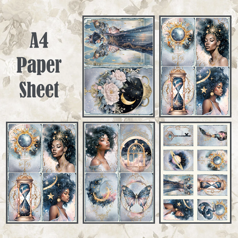 #22 POI Print A4 Cardstock Paper Set 5 Pcs