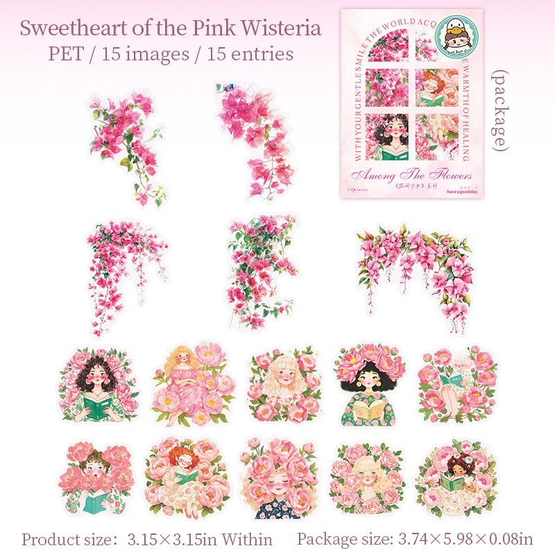 #02563 Girls in Flower Series Sticker