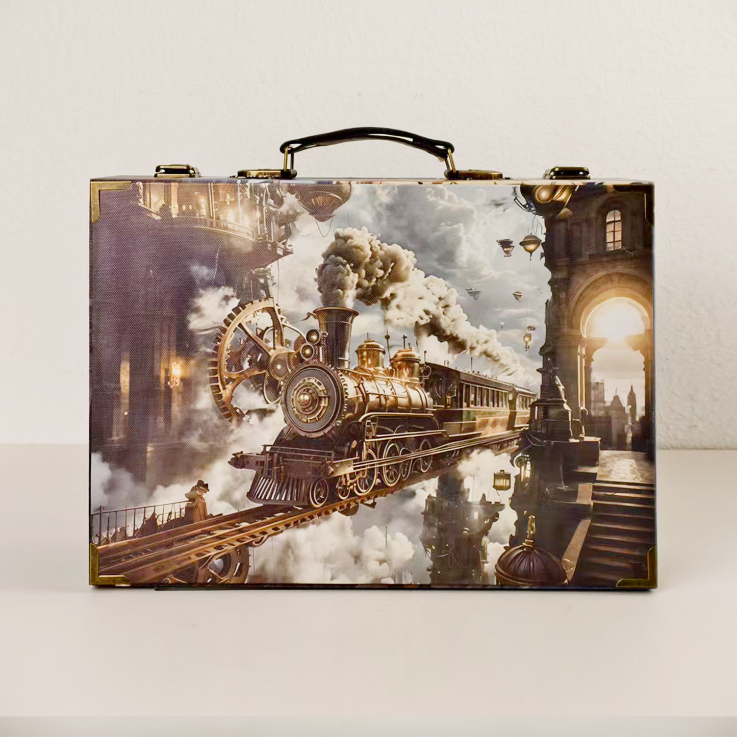 #01243 Customized Pattern Wooden Suitcase