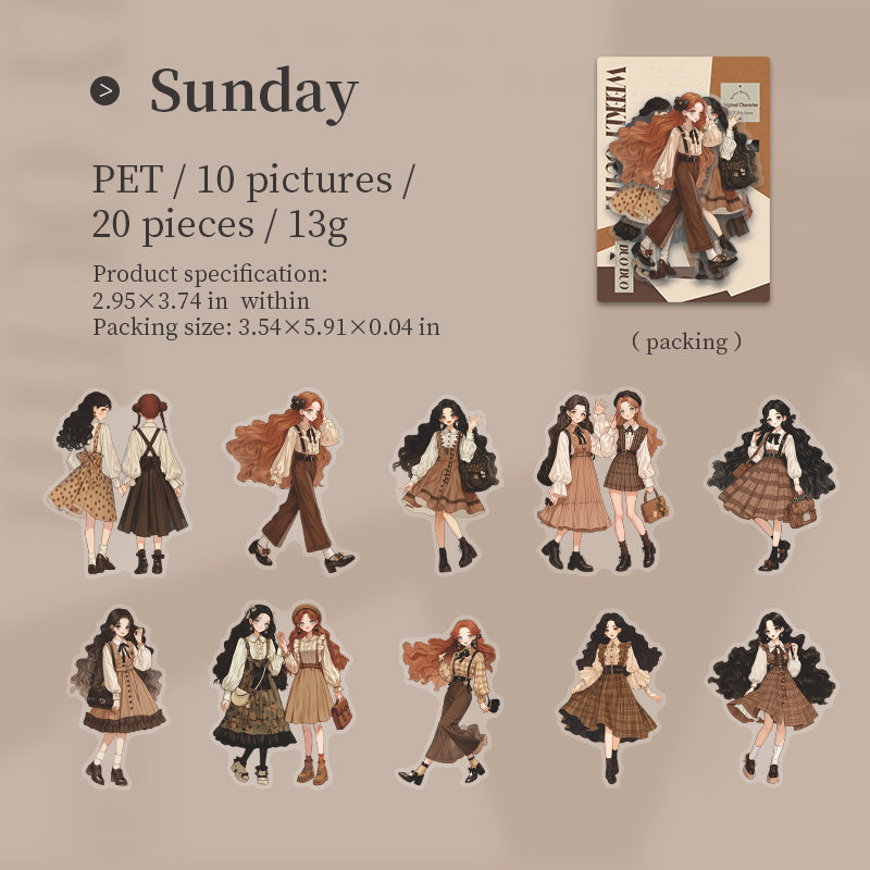 #02645 Pretty Girls weekday Series Sticker