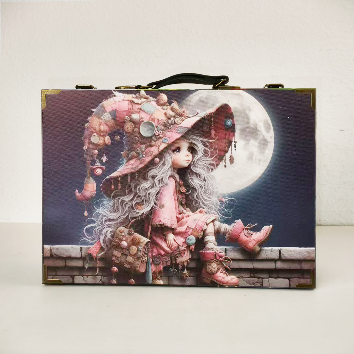 #01247 Customized Pattern Wooden Suitcase