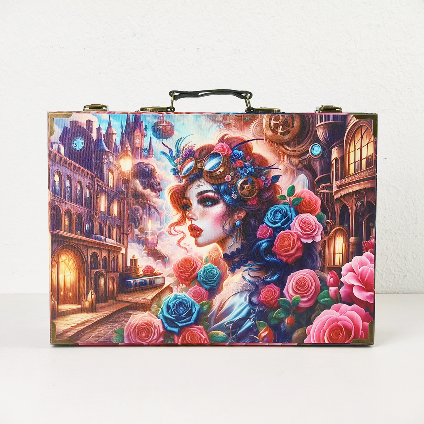 #01251 Customized Pattern Wooden Suitcase