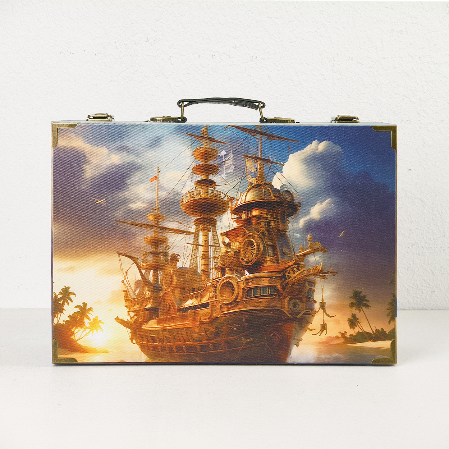 #01252 Customized Pattern Wooden Suitcase