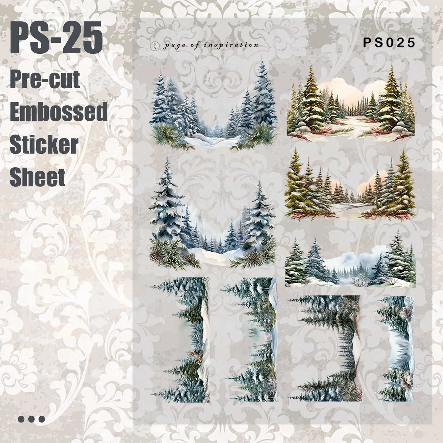 #PS-25 Pre-cut Embossed PET Sticker Sheet