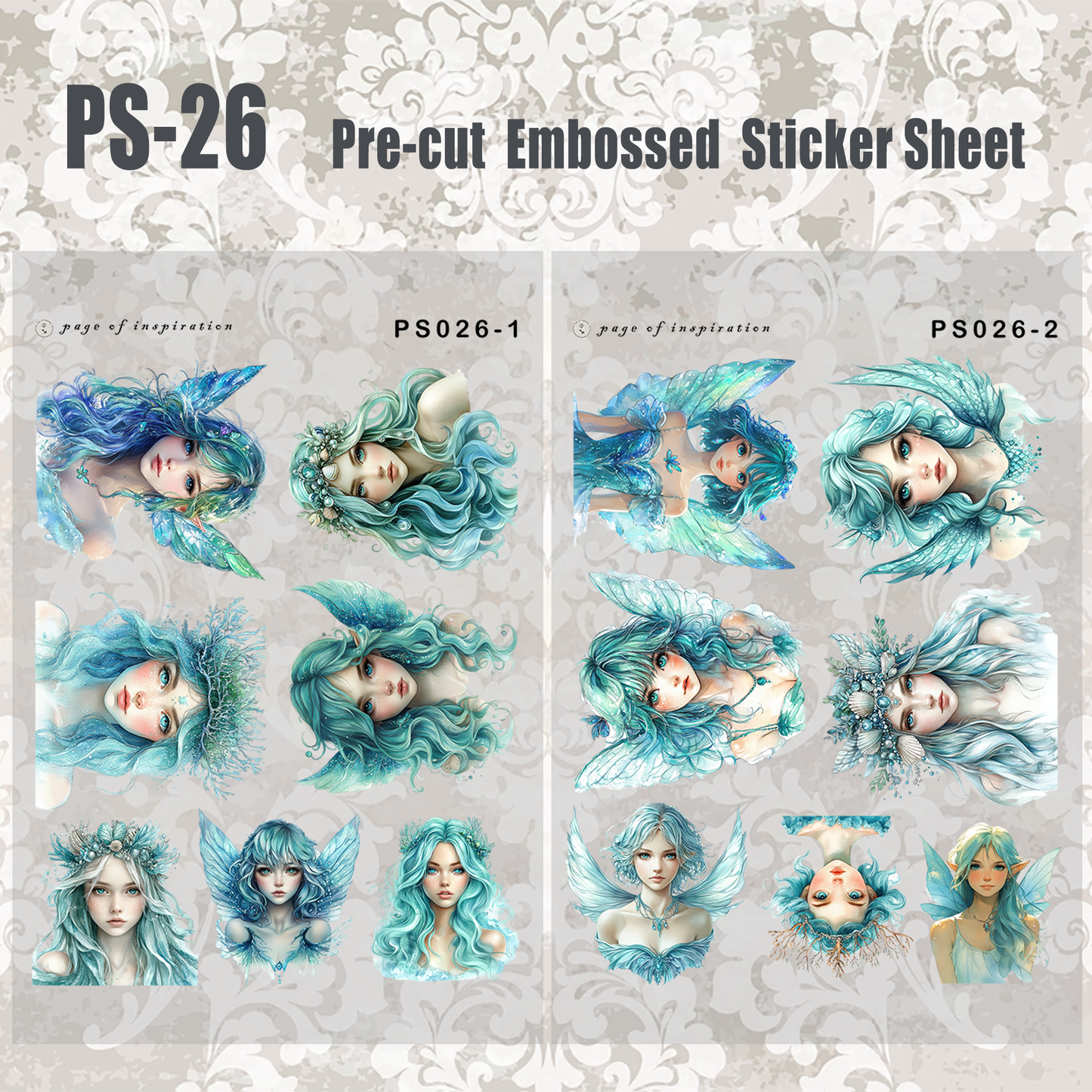 #PS-26 Pre-cut Embossed PET Sticker Sheet