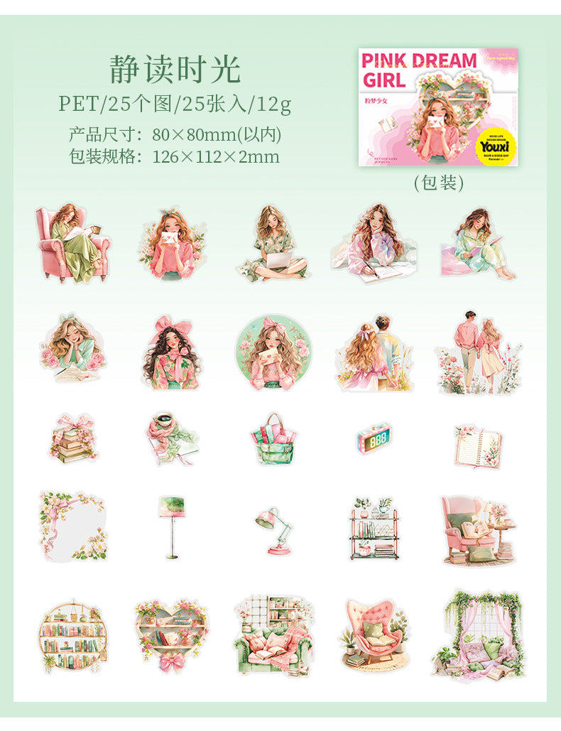 #02028 Pink Dream Girl Sticker