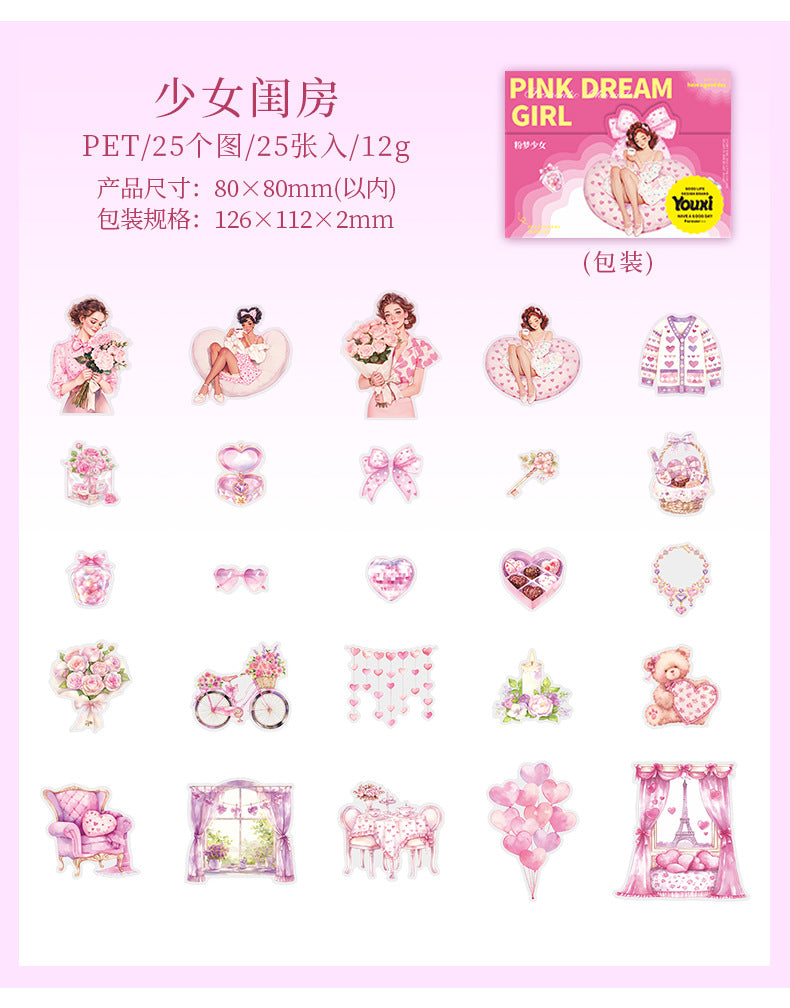 #02028 Pink Dream Girl Sticker