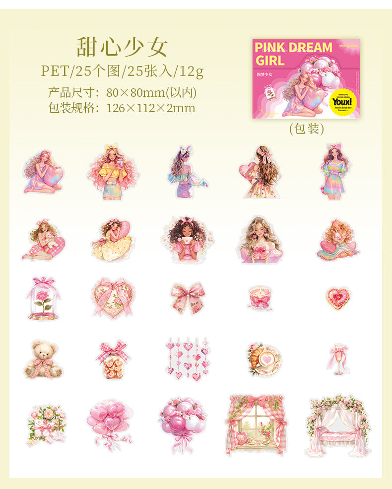 #02028 Pink Dream Girl Sticker