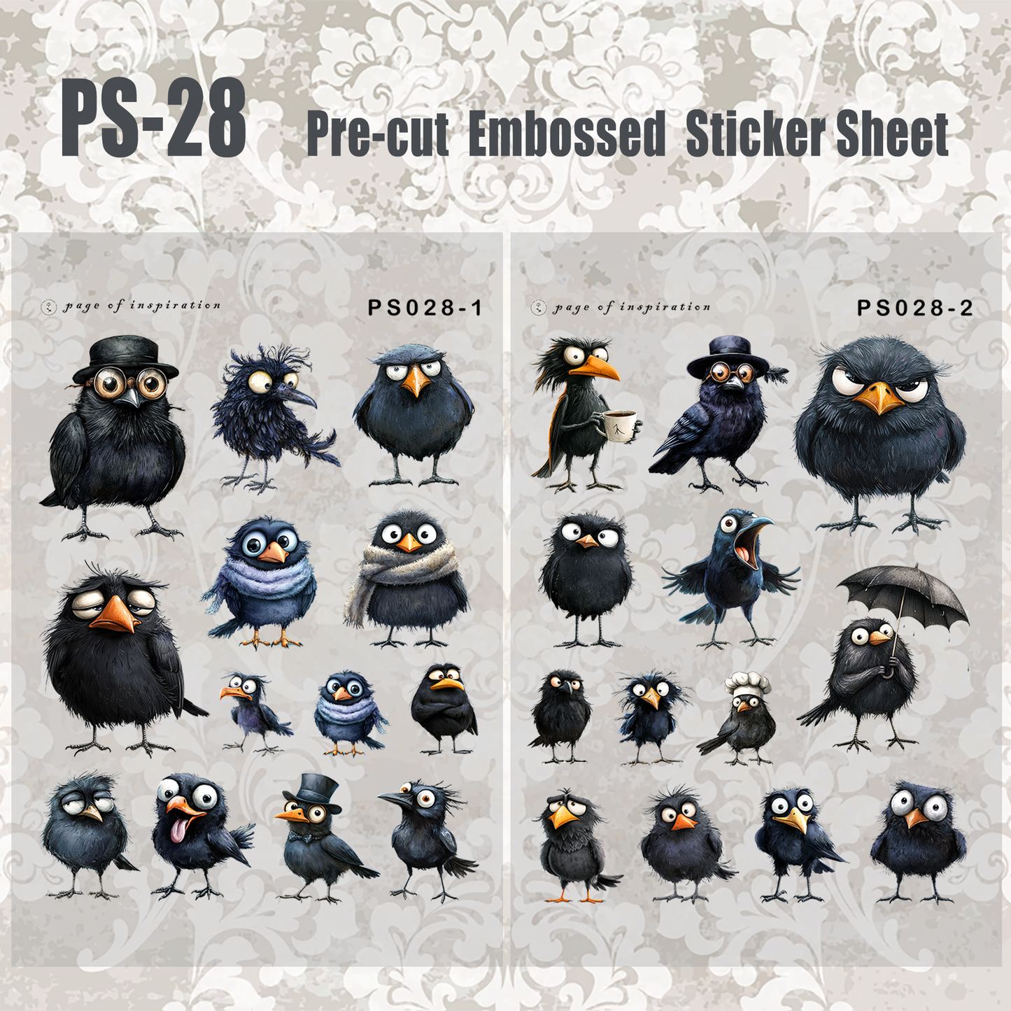 #PS-28 Pre-cut Embossed PET Sticker Sheet