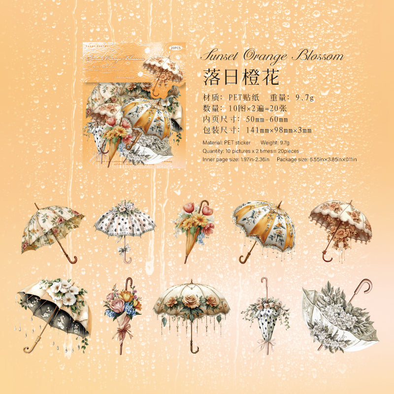 #02250 Flower Umbrella Series Sticker