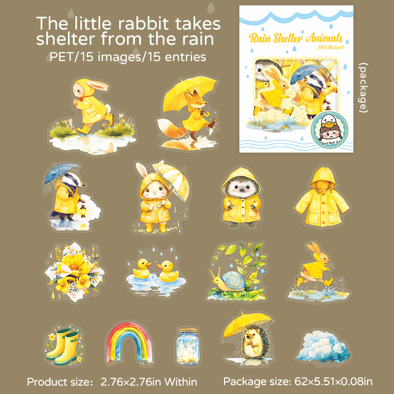 #02545 Rainy Shelter Animal Series Sticker