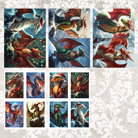 #5A31 POI Print A5 Cardstock Paper Set 10 Pcs Dragon