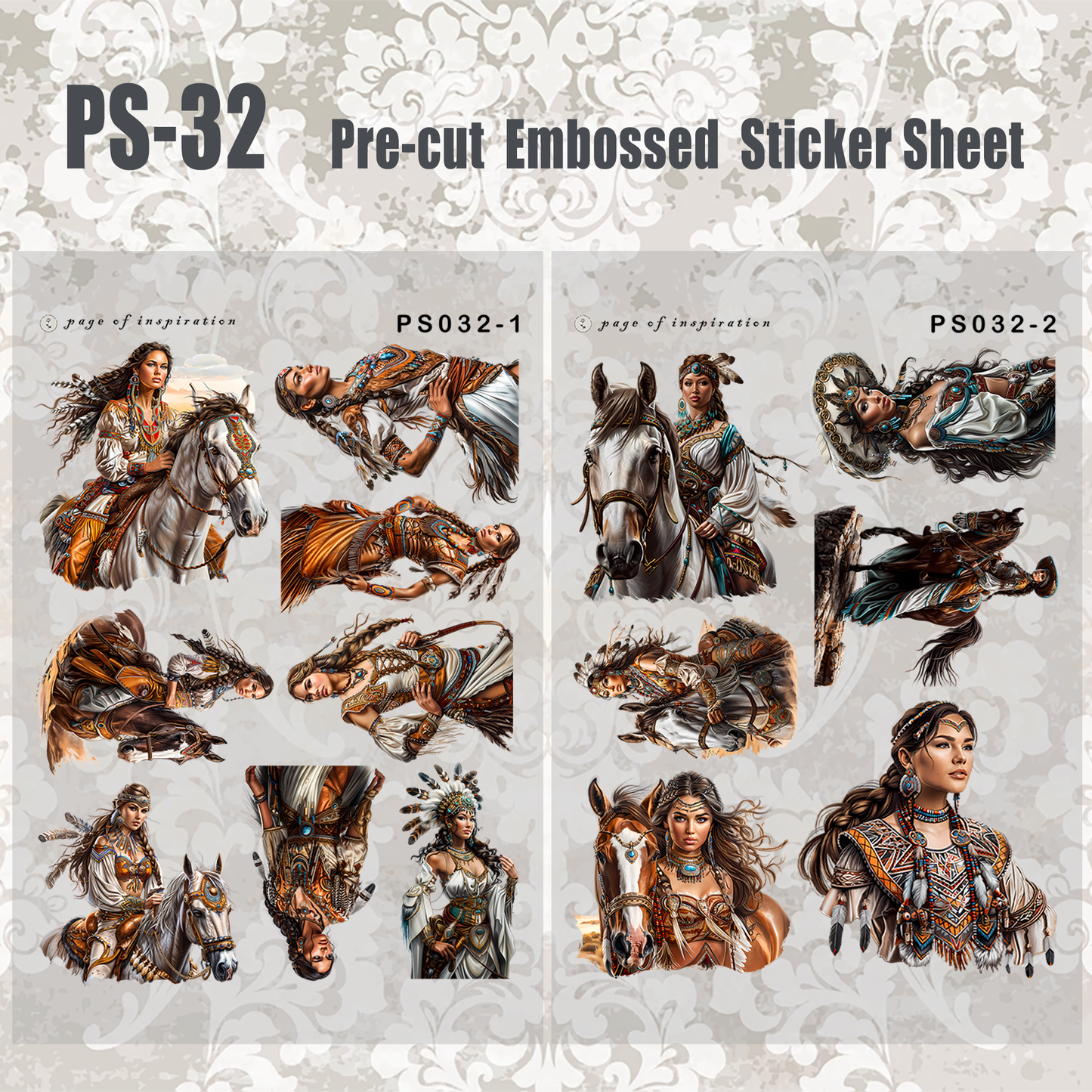 #PS-32 Pre-cut Embossed PET Sticker Sheet
