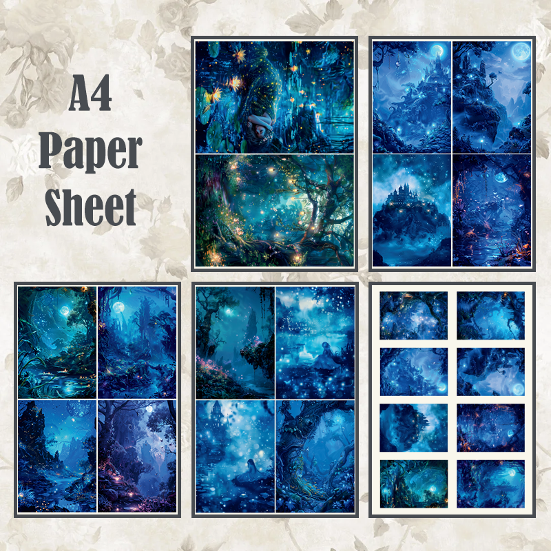 #4A36 POI Print A4 Cardstock Paper Set 5 Pcs