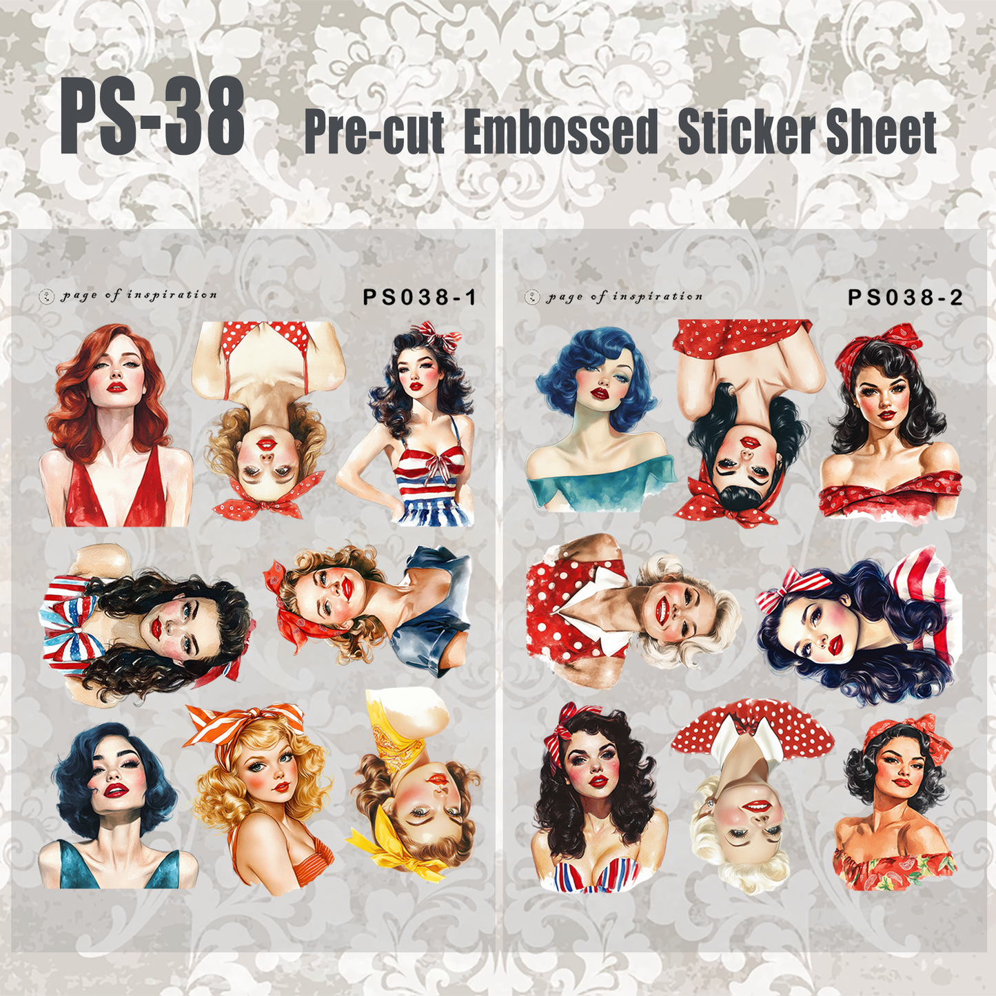#PS-38 Pre-cut Embossed PET Sticker Sheet